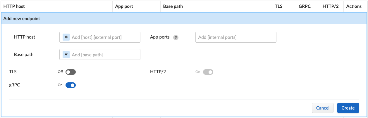 Figure 5. gRPC Support Toggle